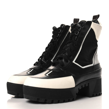 Louis Vuitton Calfskin Technical Nylon Laureate Platform Desert Boot 40 Black White 4 of 8
