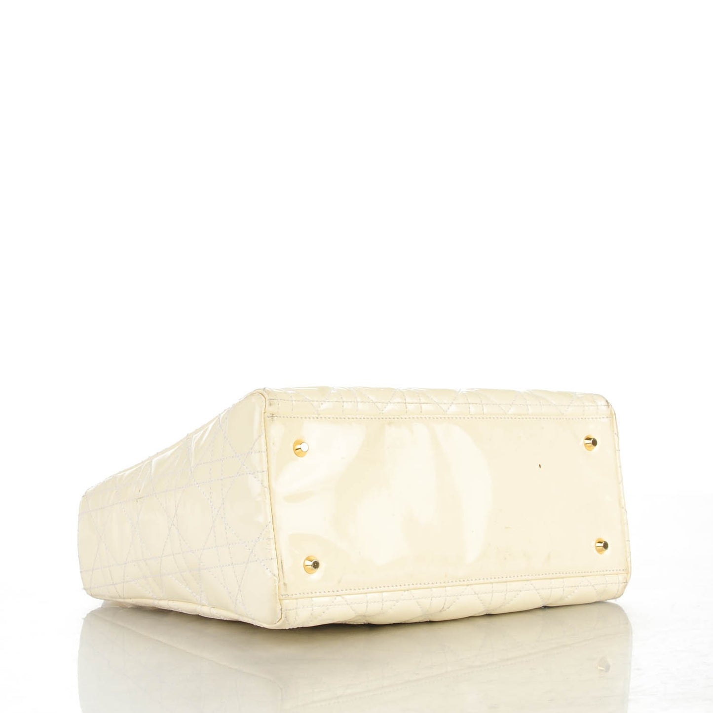 Patent Cannage Medium Lady Dior White