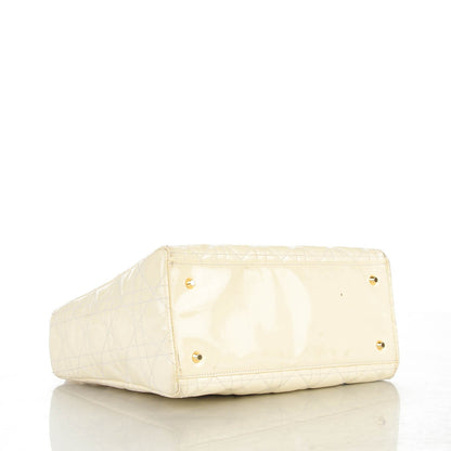 Christian Dior Patent Cannage Medium Lady Dior White 8 of 13