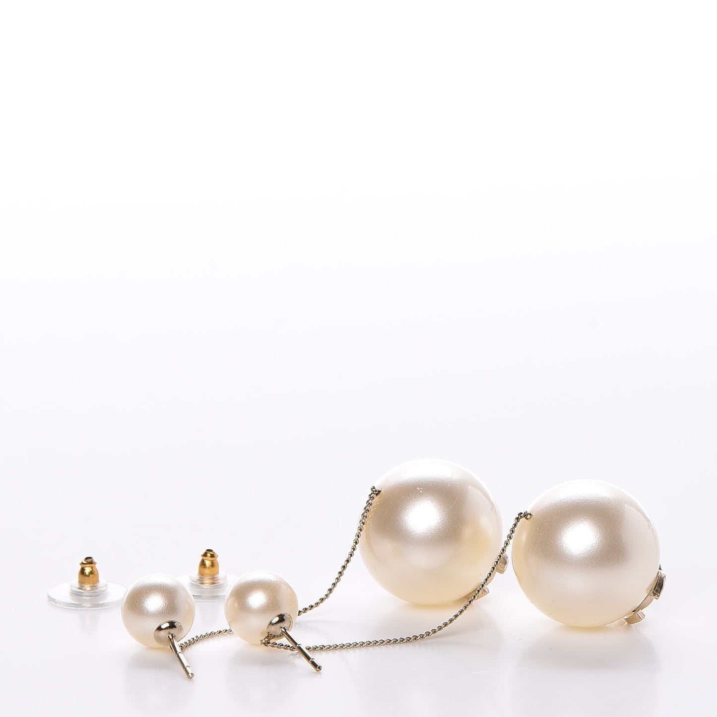 Pearl CC Drop Earrings Gold