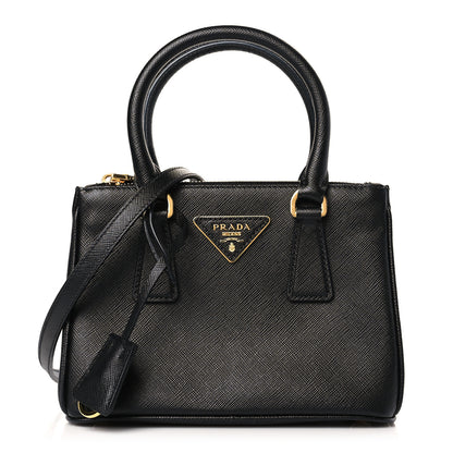 Prada Saffiano Lux Mini Galleria Double Zip Tote Black 1 of 8