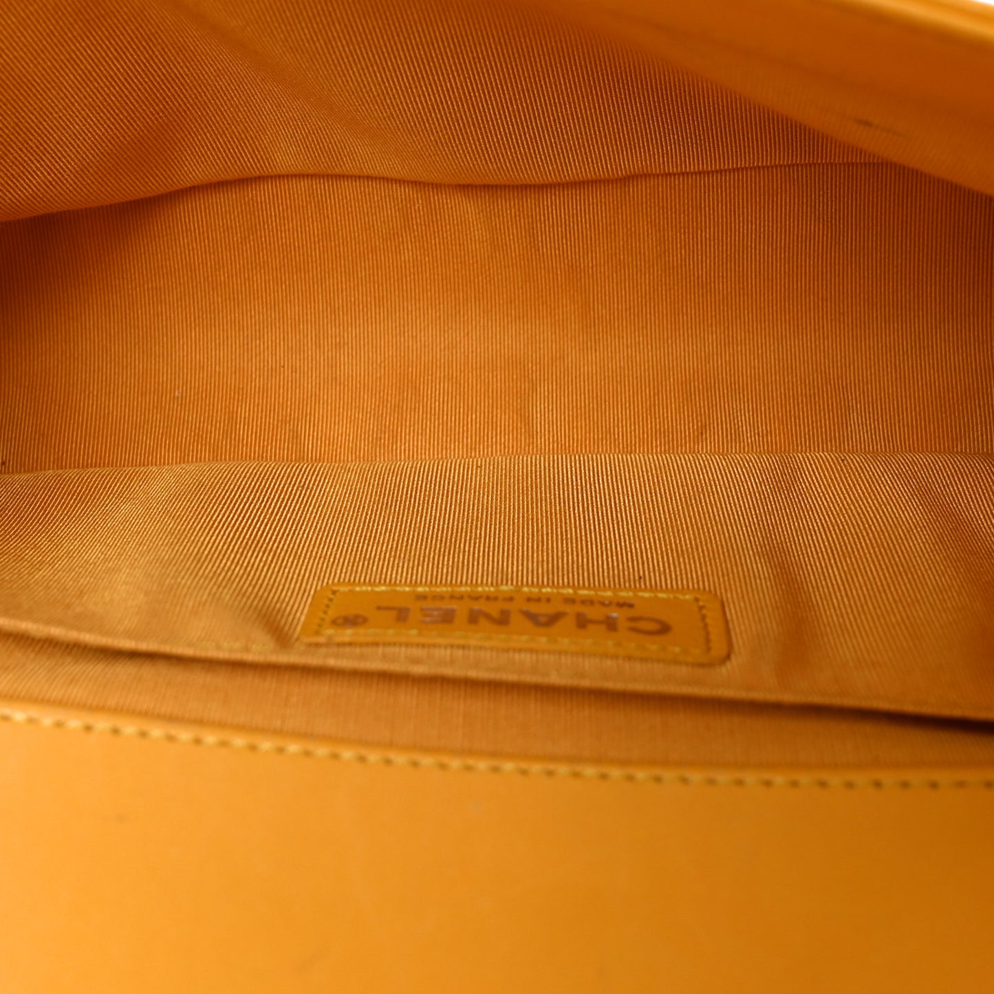 Lambskin Quilted Medium Boy Flap Yellow
