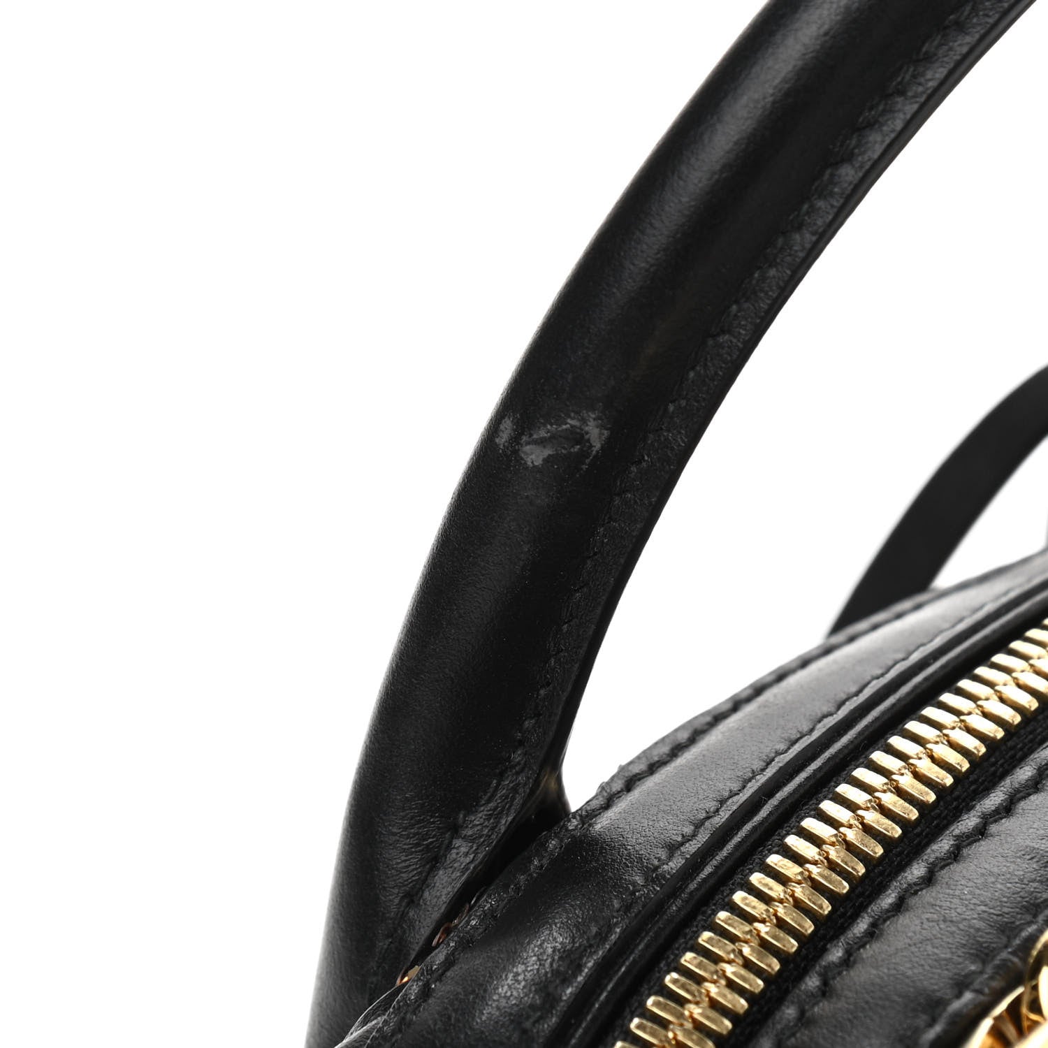Salvatore Ferragamo Calfskin Sequin Small Fiamma Bag Black Gold 12 of 13