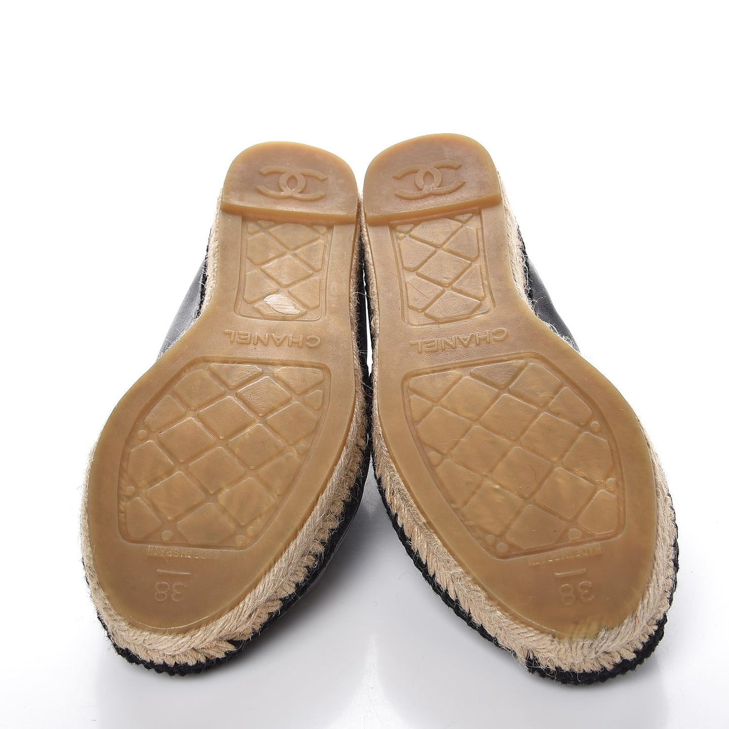 Lambskin Quilted CC Espadrilles 38 Black
