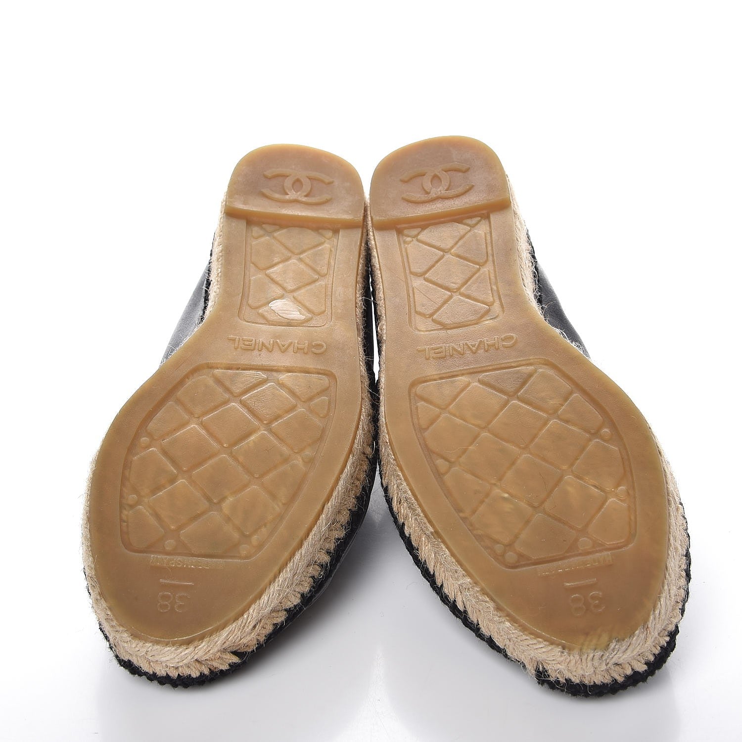 Chanel Lambskin Quilted CC Espadrilles 38 Black 5 of 11