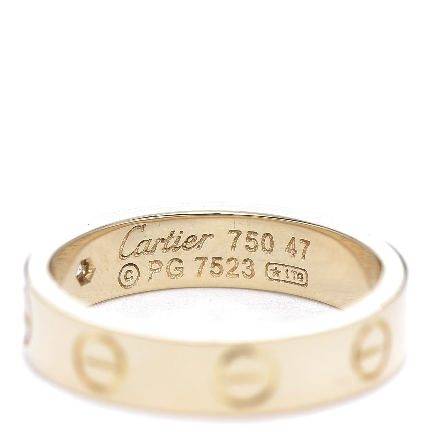 18K Yellow Gold Diamond 4mm LOVE Wedding Band Ring 47 4