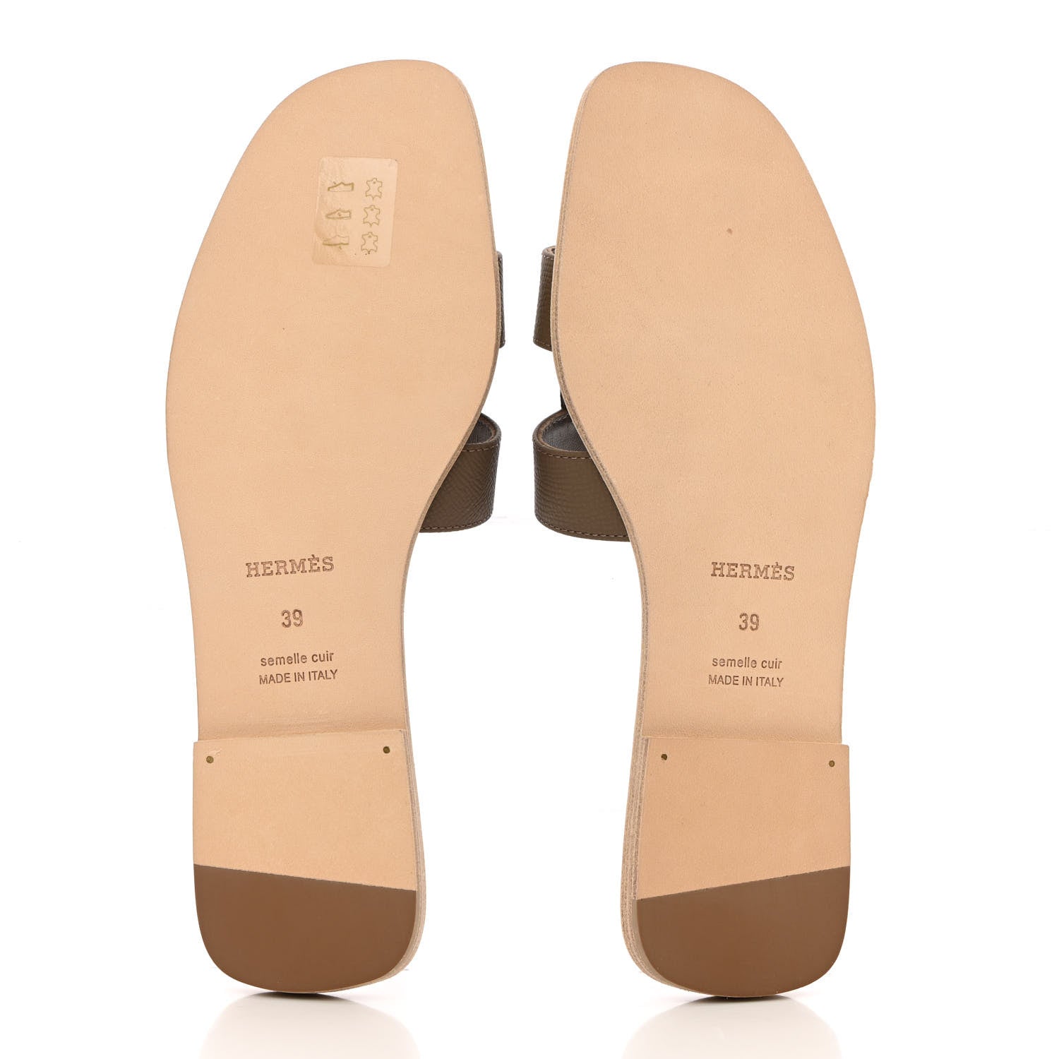 Hermes Epsom Oran Sandals 39 Etoupe 5 of 11