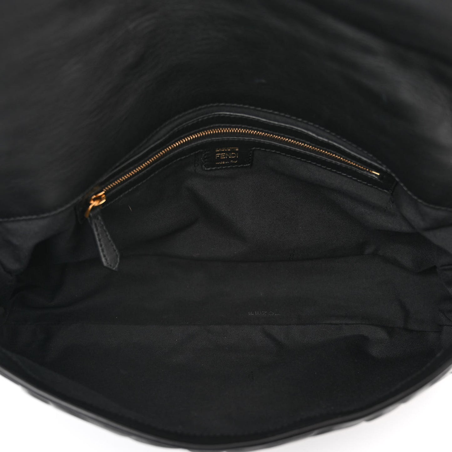 Nappa FF 1974 Embossed Large Baguette Black