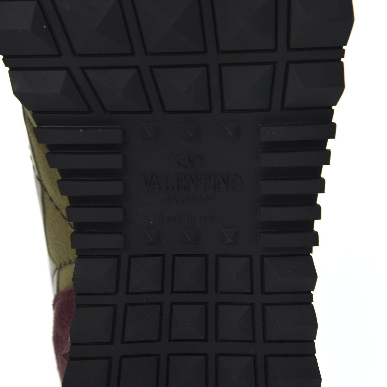 Valentino Garavani Nappa Suede Camouflage Mens Rockrunner Sneakers 42 Marine Army Green Cerise 12 of 13