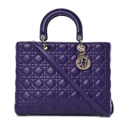 Christian Dior Lambskin Cannage Large Lady Dior Purple 1 of 12