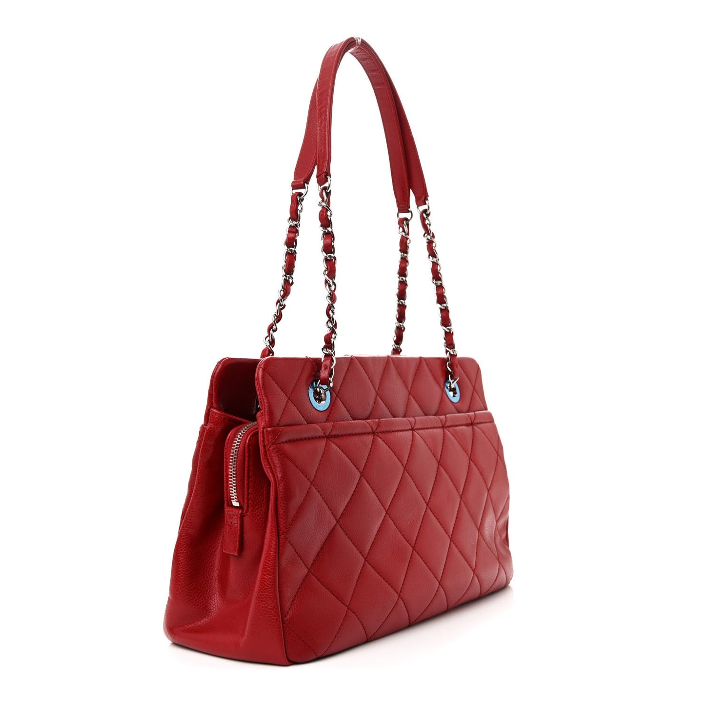 Caviar Quilted Timeless CC Soft Tote Red