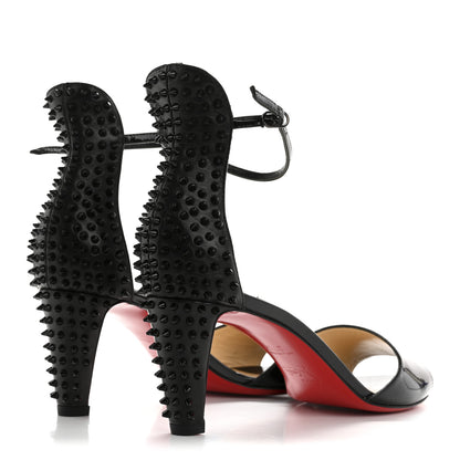 Christian Louboutin Patent Nappa Trezanita 70 Ankle Strap Sandals 37.5 Black 5 of 12