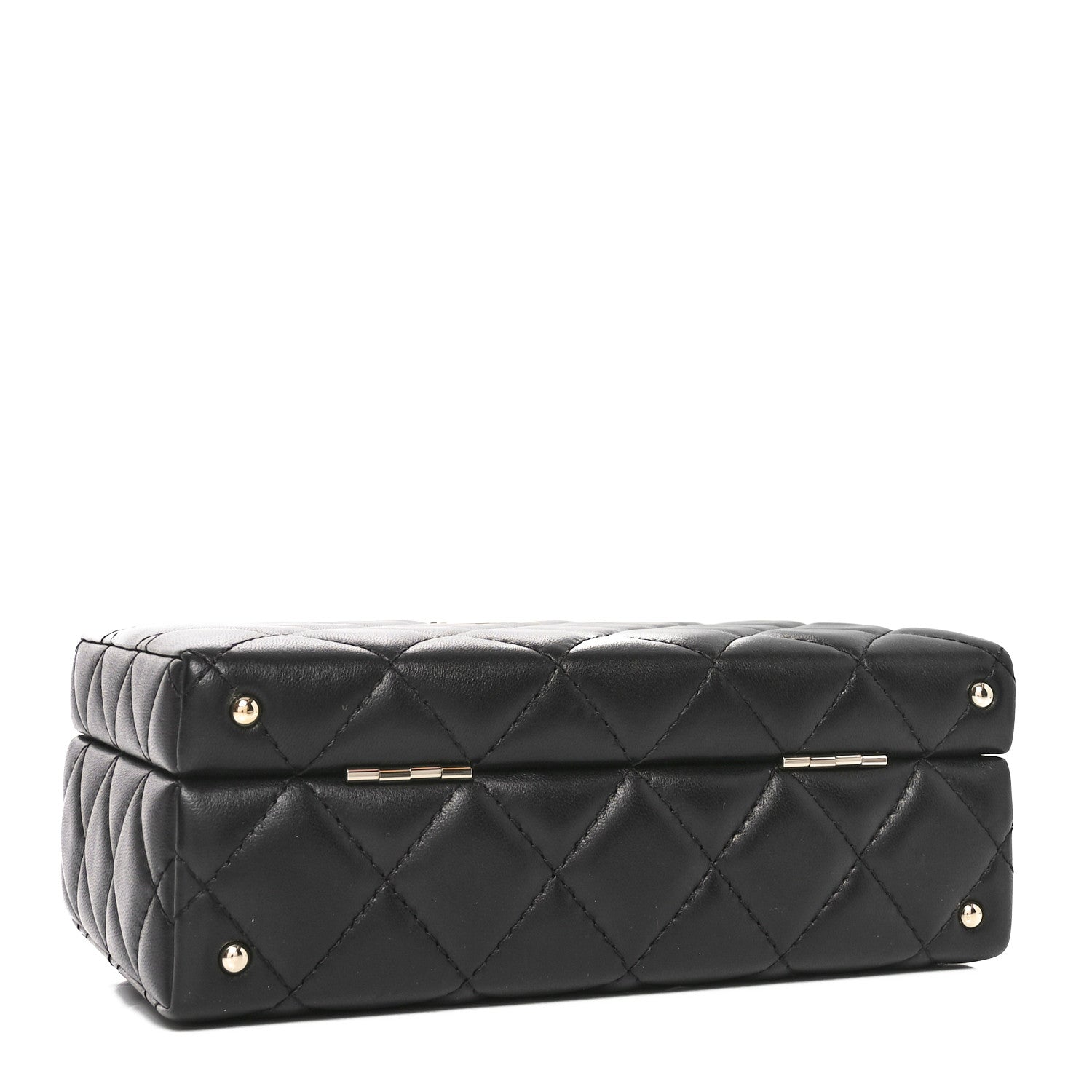 Chanel Lambskin Quilted Small CC Top Handle Box Bag Black 4 of 10