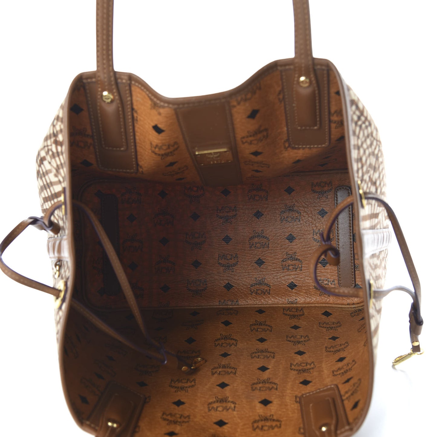 Visetos Medium Liz Reversible Shopper Tote Cognac