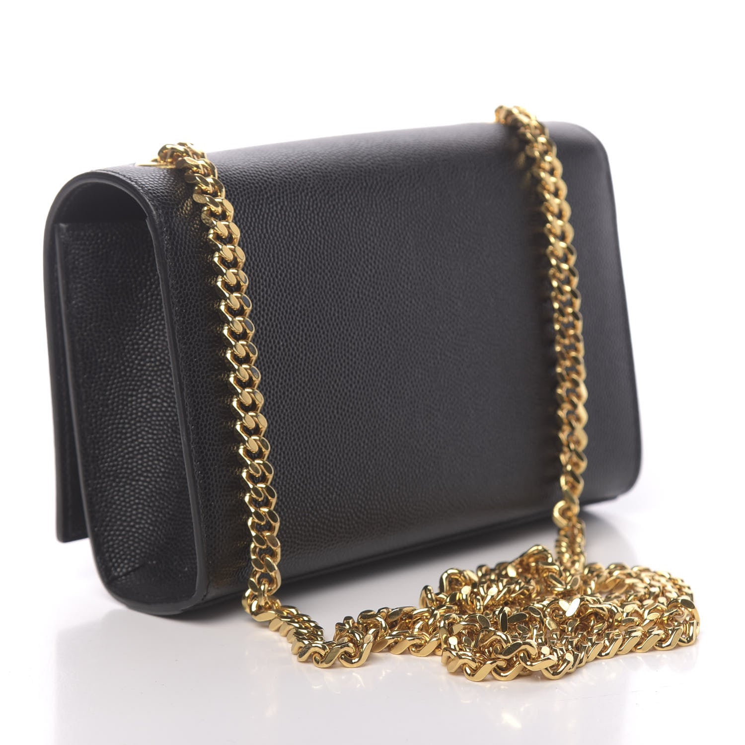 Saint Laurent Grain De Poudre Small Monogram Kate Satchel Black 3 of 9