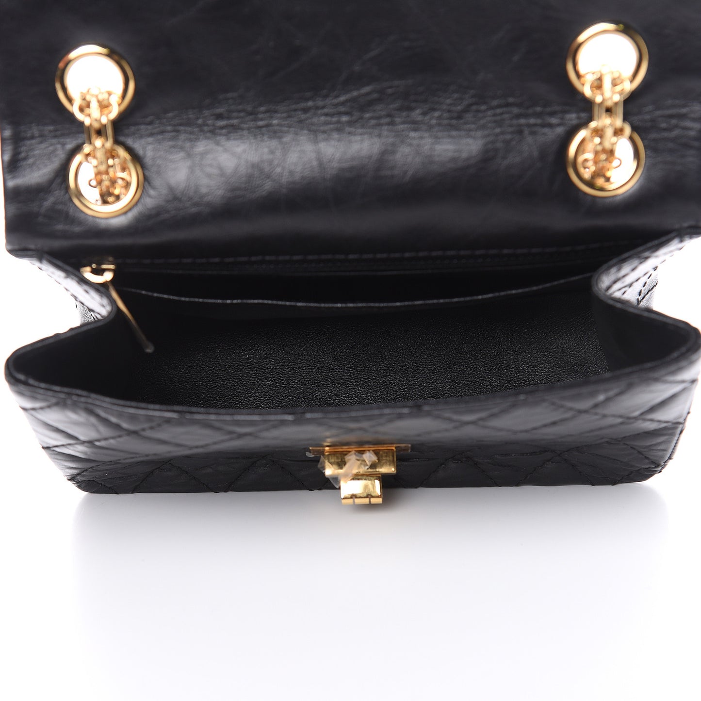 Aged Calfskin Quilted 2.55 Reissue Mini Flap Black