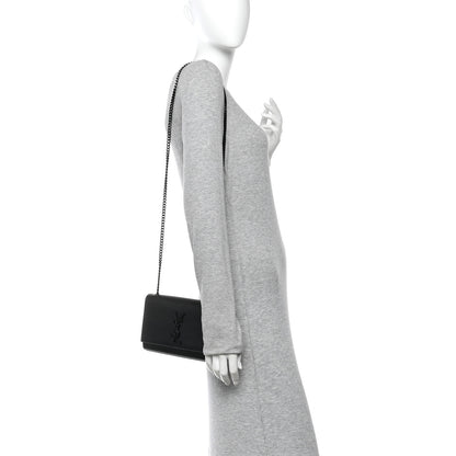 Saint Laurent Grain De Poudre Small Monogram Monochrome Kate Satchel Black 2 of 11