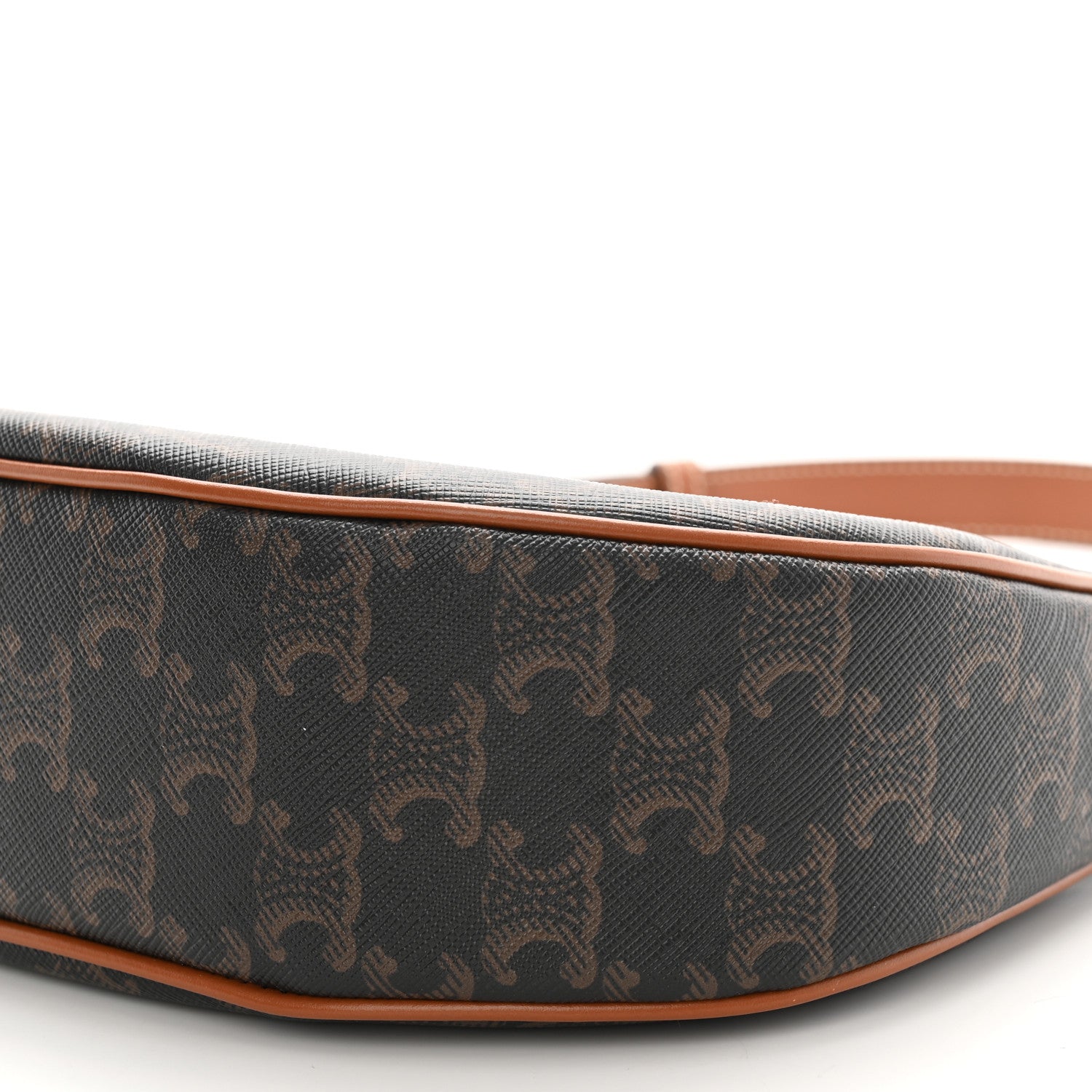 Celine Triomphe Canvas Calfskin Ava Shoulder Bag Tan 9 of 10