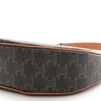 Celine Triomphe Canvas Calfskin Ava Shoulder Bag Tan 9 of 10