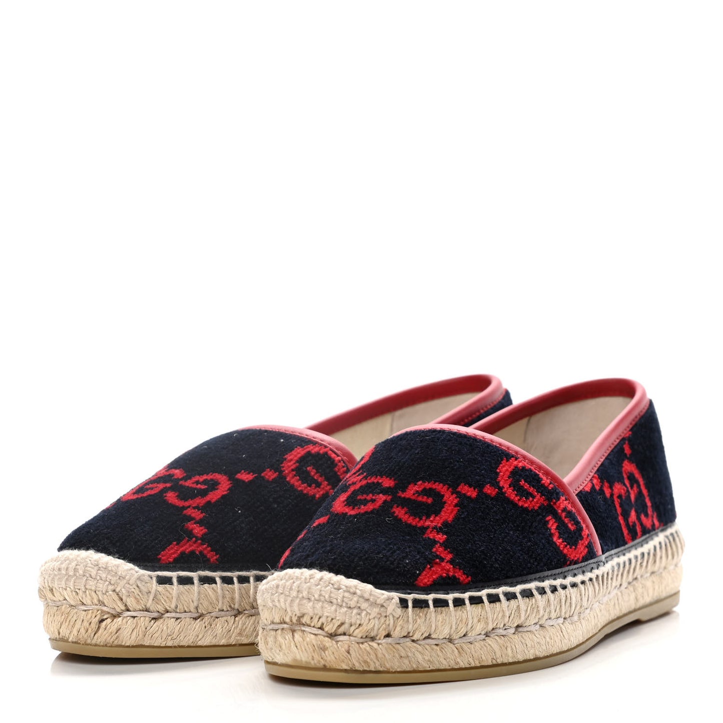Terry Cloth GG Monogram Espadrilles 36 Blue Red