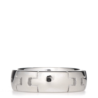 Hermes 18K White Gold Hercules H Ring 50 5.25 3 of 6