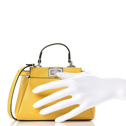 Fendi Shiny Nappa Micro Peekaboo Iconic Satchel Sunflower 2 of 11