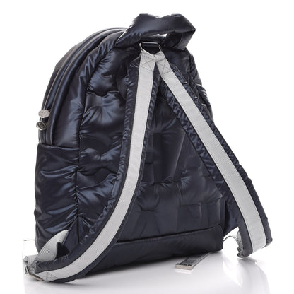 Chanel Nylon Embossed Small Doudoune Backpack Navy 3 of 7