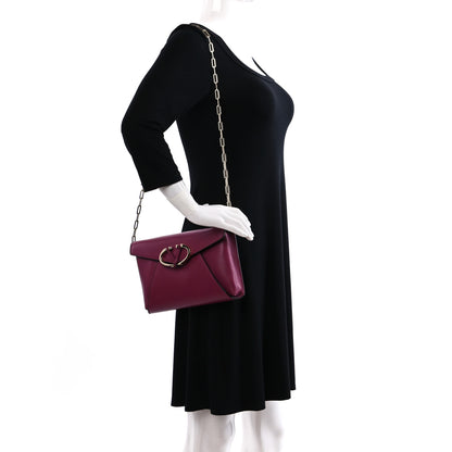 Valentino Garavani Calfskin V Rivet Chain Clutch Camelia 2 of 8