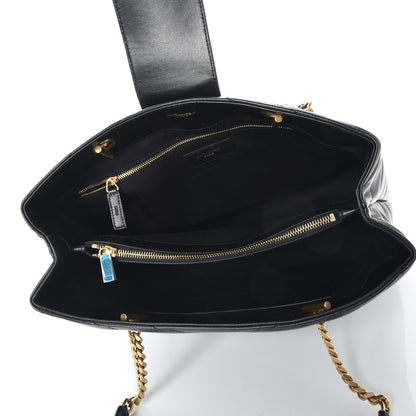 Saint Laurent Calfskin Y Quilted Monogram Large Loulou Shopper Black 5 of 7