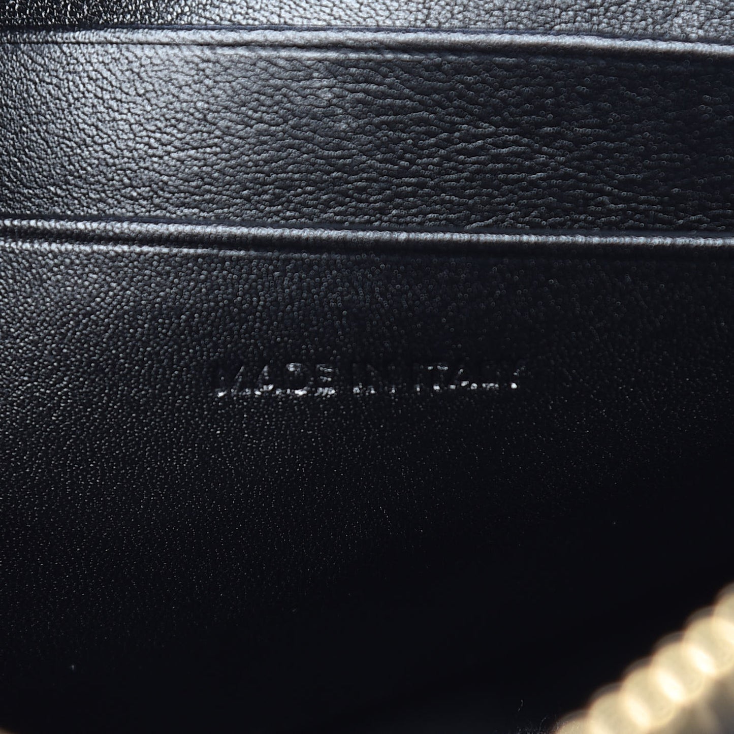 Calfskin Quilted Small C Charm Bag Black