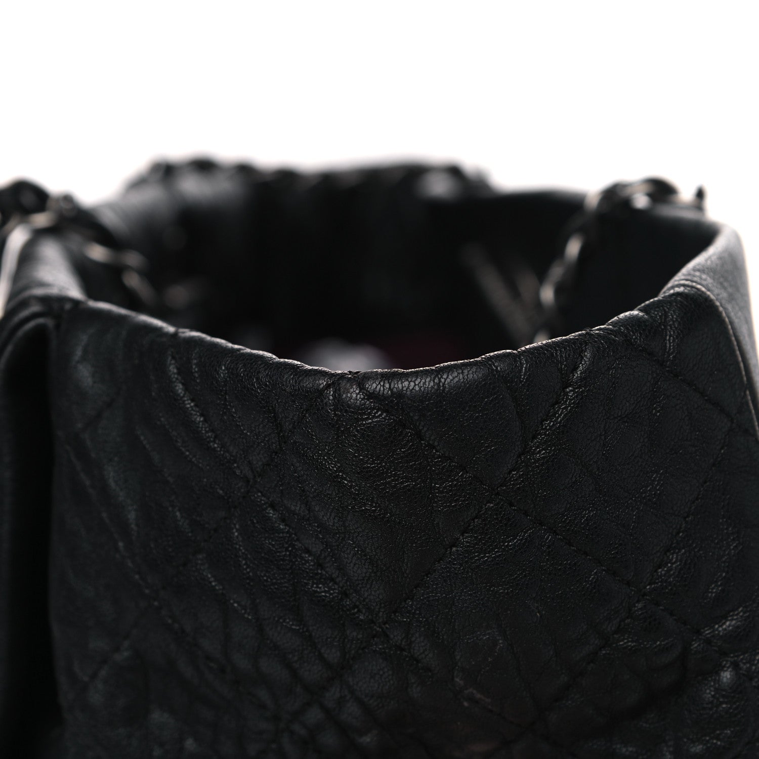 Chanel Crumpled Lambskin Quilted Large Tote Black 12 of 18