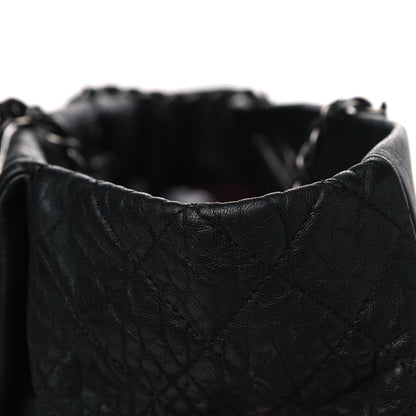 Chanel Crumpled Lambskin Quilted Large Tote Black 12 of 18