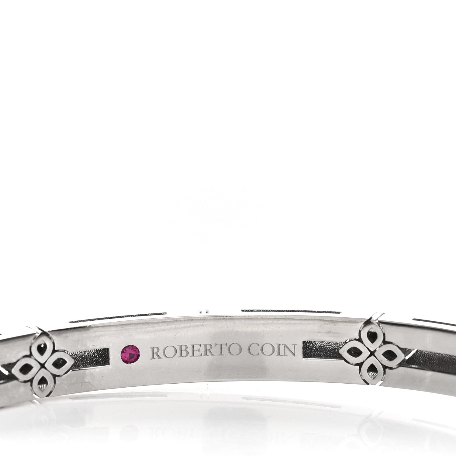 Roberto Coin 18K White Gold Diamond Medium Love in Verona Bangle Bracelet 3 of 3