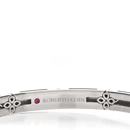 Roberto Coin 18K White Gold Diamond Medium Love in Verona Bangle Bracelet 3 of 3