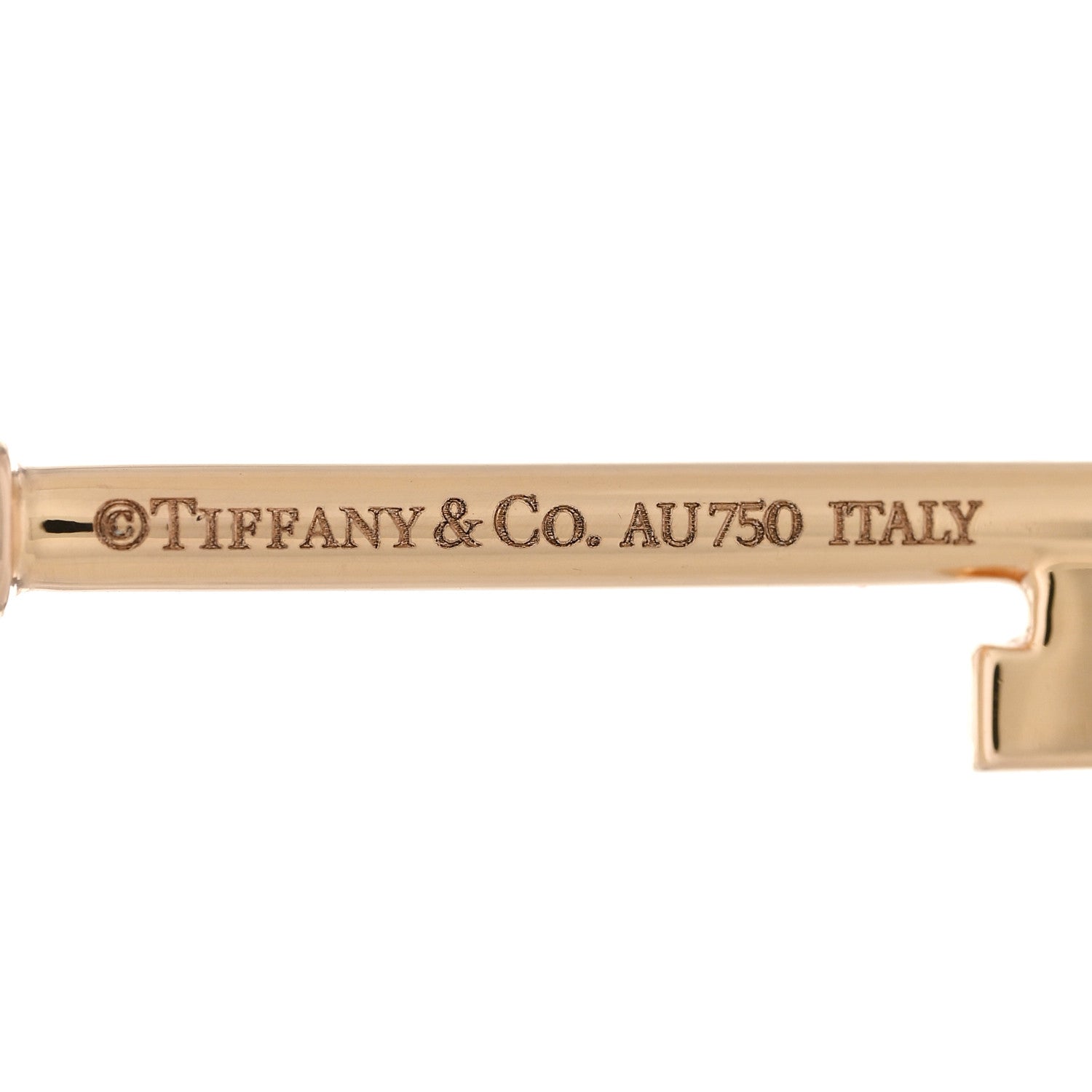 Tiffany 18K Rose Gold Diamond Medium Woven Key Pendant 4 of 4