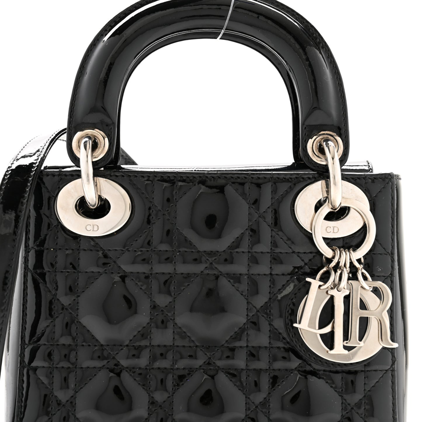 Patent Cannage Mini Lady Dior Black
