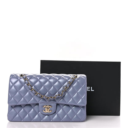 Chanel Iridescent Lambskin Quilted Medium Double Flap Light Purple 11 of 11
