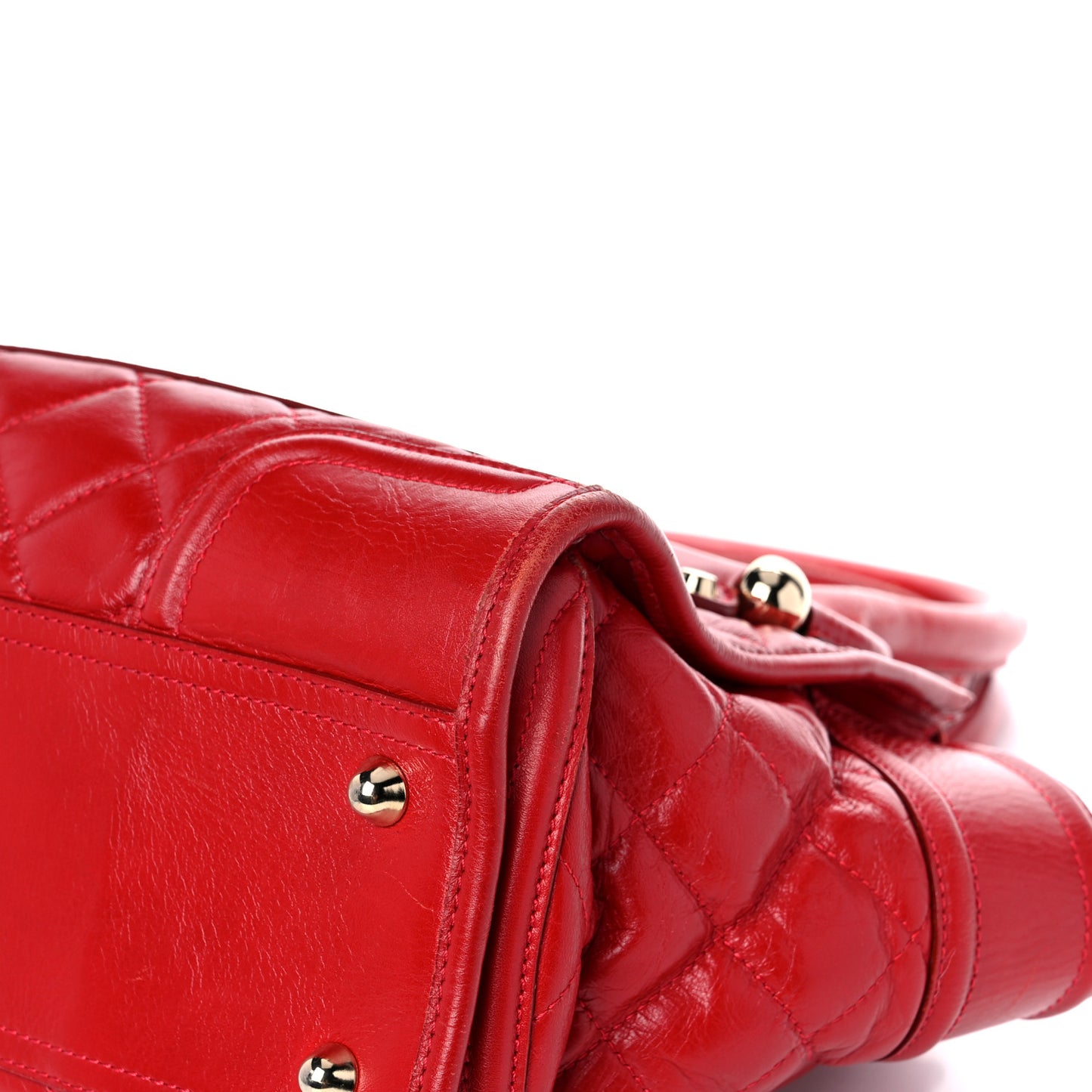 Calfskin Quilted Large Manor Tote Red