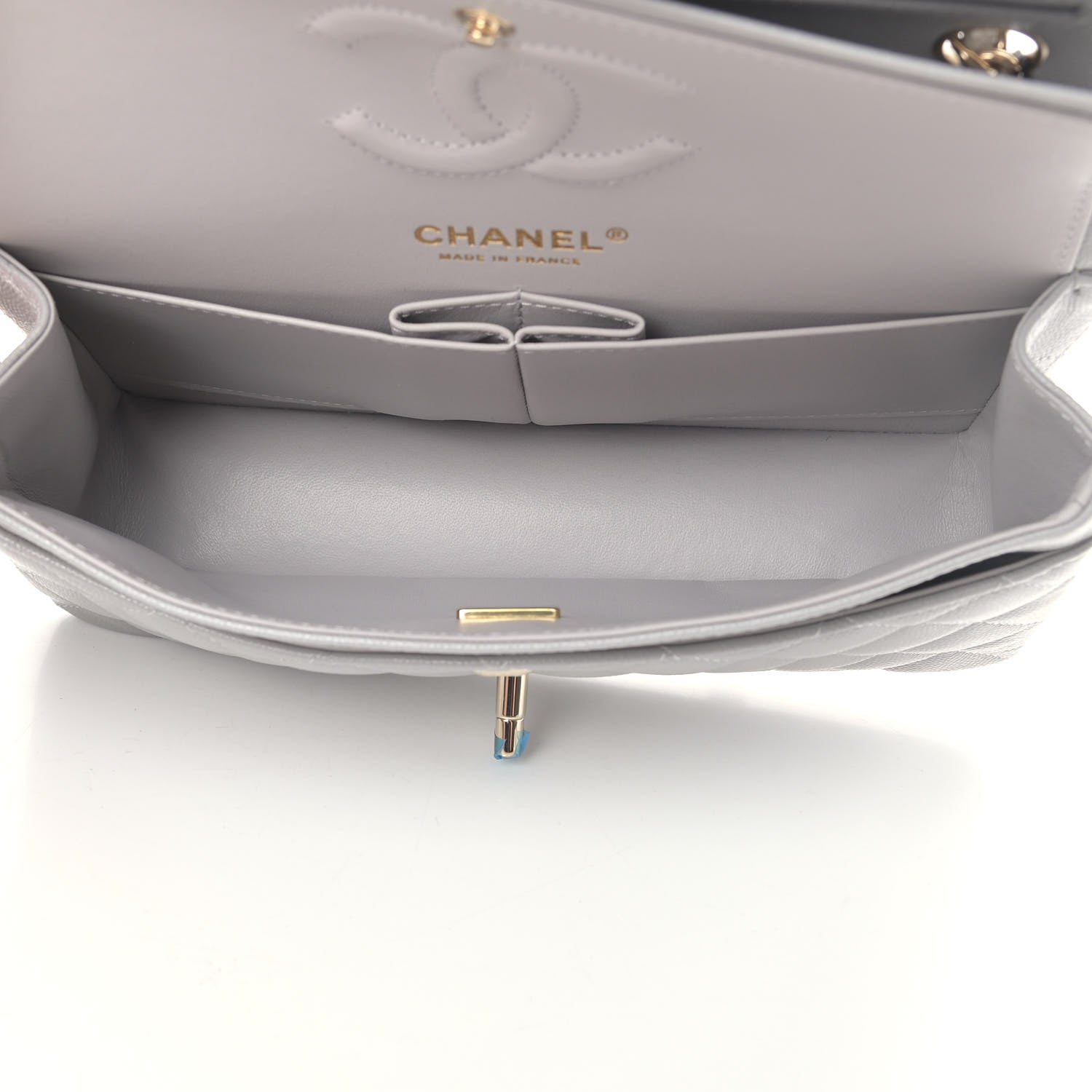Chanel Caviar Quilted Small Double Flap Grey 4 of 5