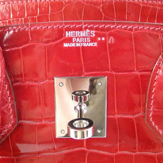 Hermes Shiny Niloticus Crocodile Birkin 30 Braise 9 of 11