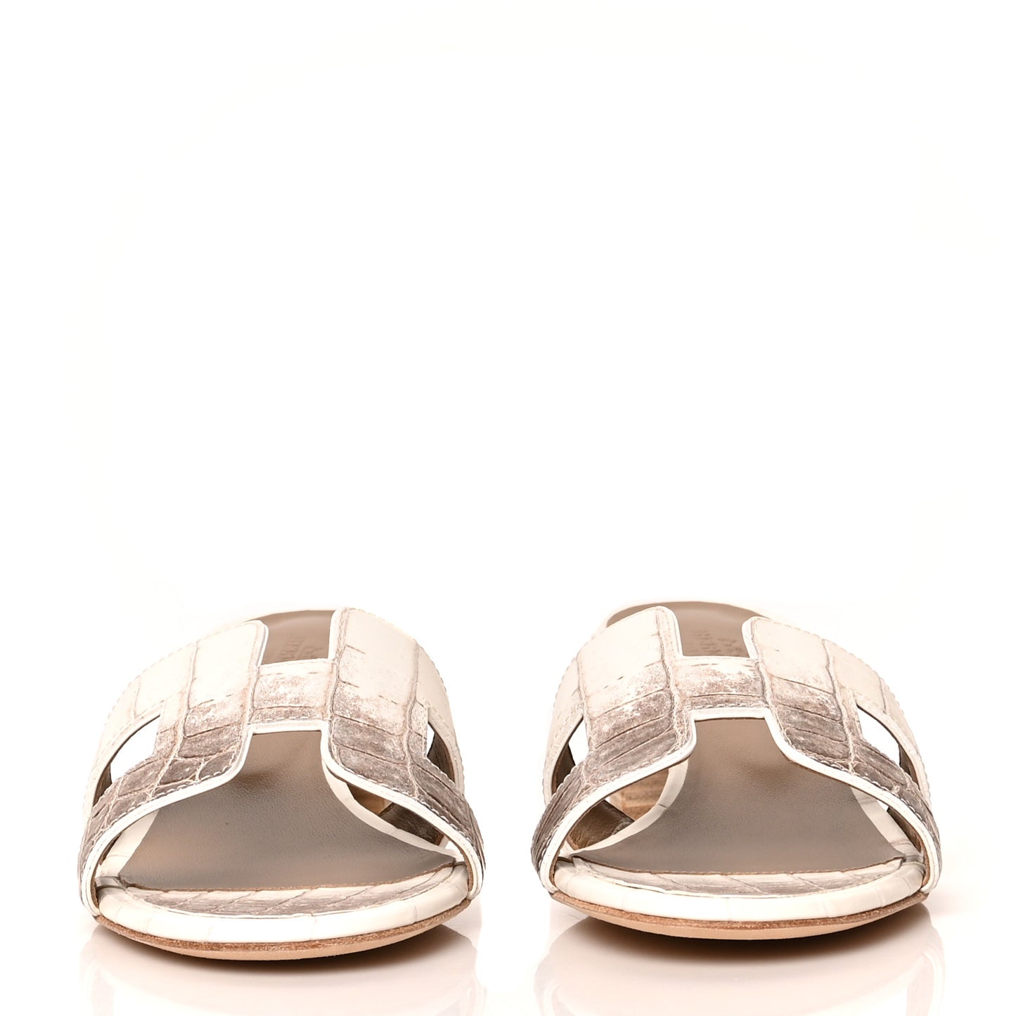 Matte Niloticus Crocodile Himalaya Oasis Sandals 37 White
