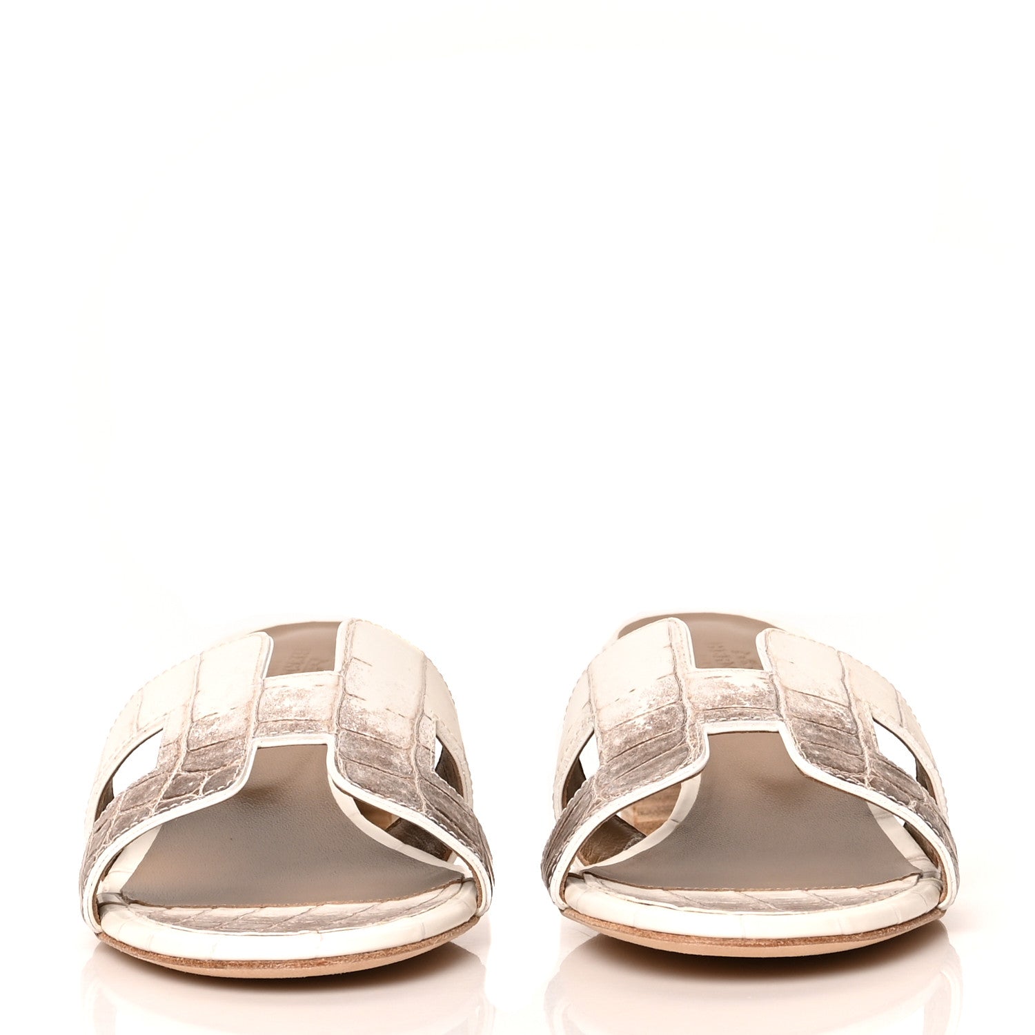 Hermes Matte Niloticus Crocodile Himalaya Oasis Sandals 37 White 2 of 9