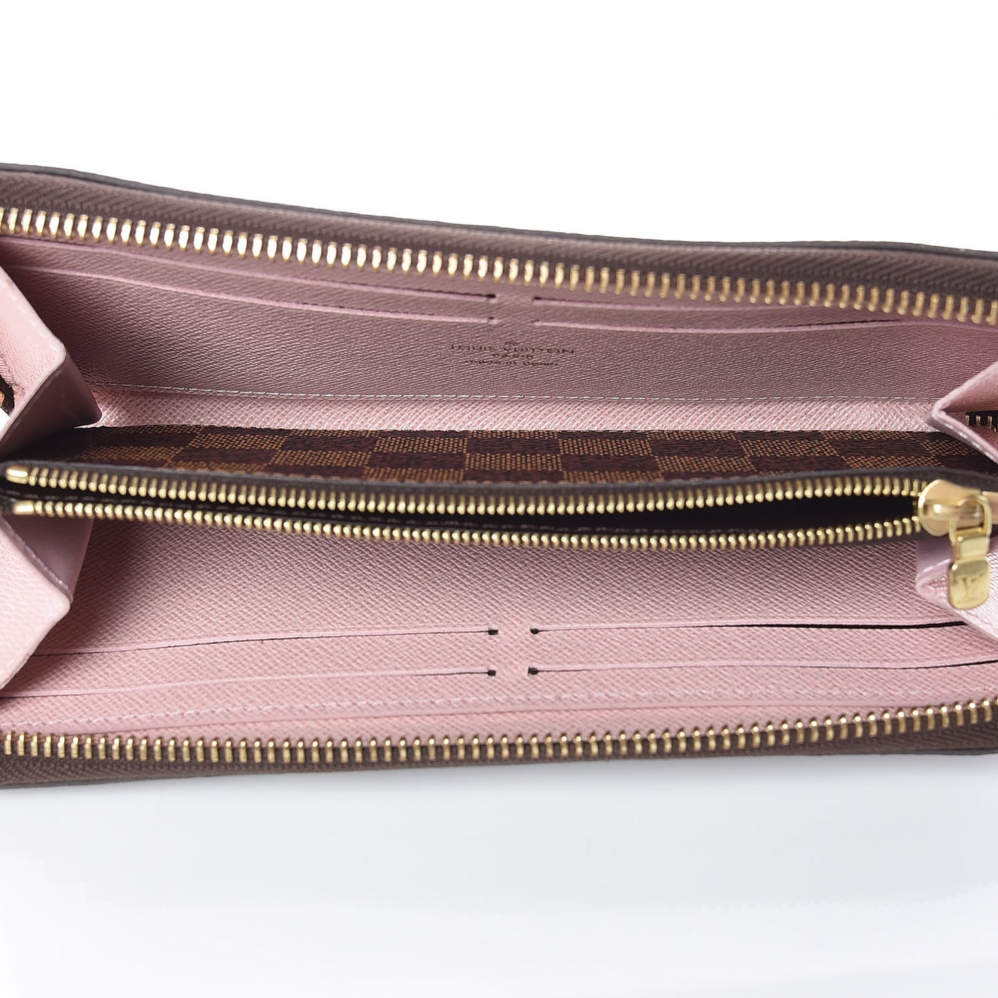 Damier Ebene Clemence Wallet Rose Ballerine