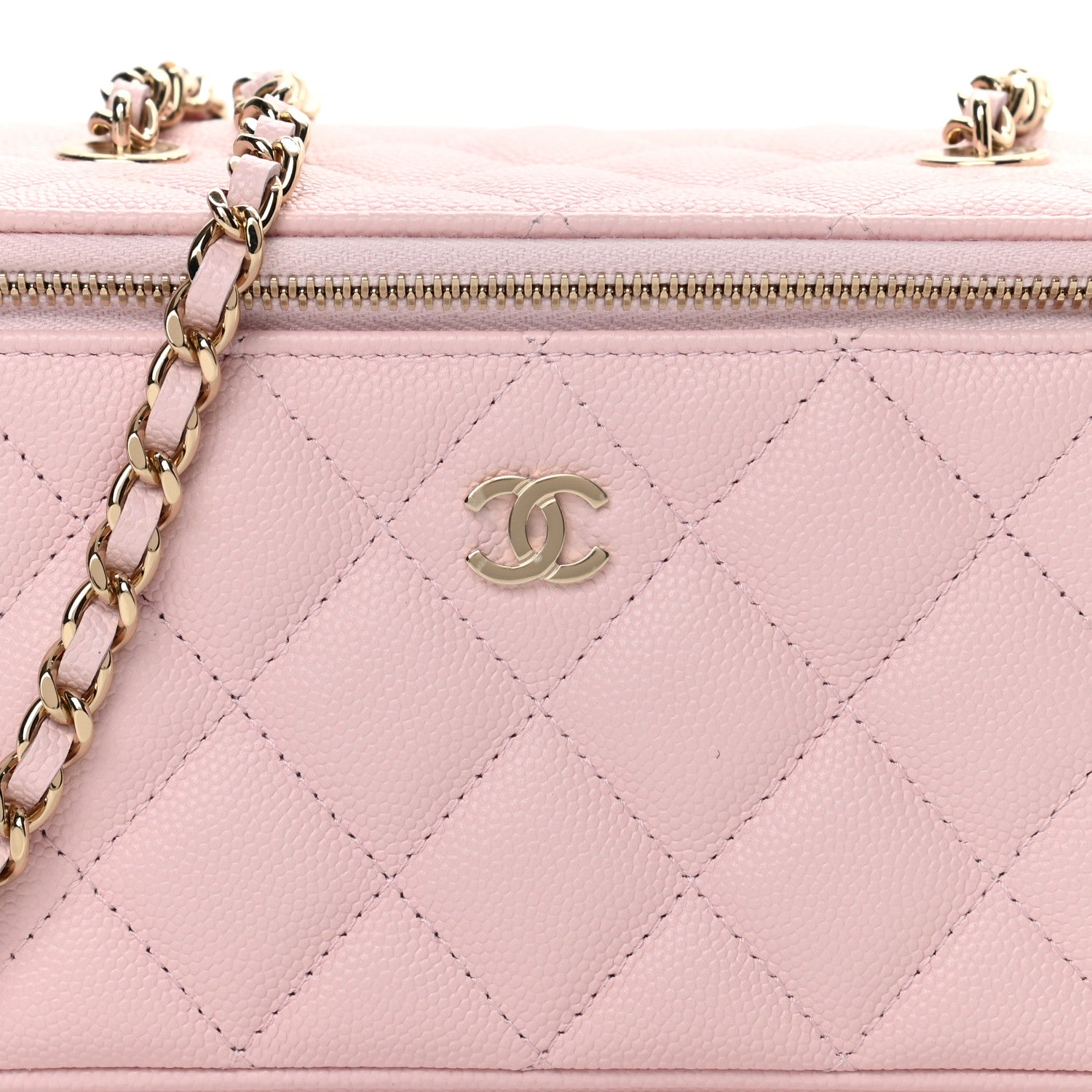 Chanel Caviar Quilted Small Vanity Case With Chain Light Pink 8 of 12