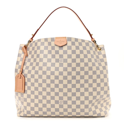 Louis Vuitton Damier Azur Graceful MM Rose Ballerine 1 of 9