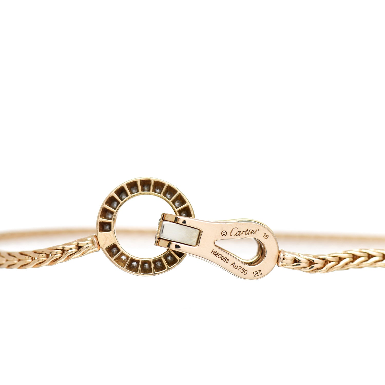 Cartier 18K Yellow Gold Diamond Agrafe Bracelet 4 of 4