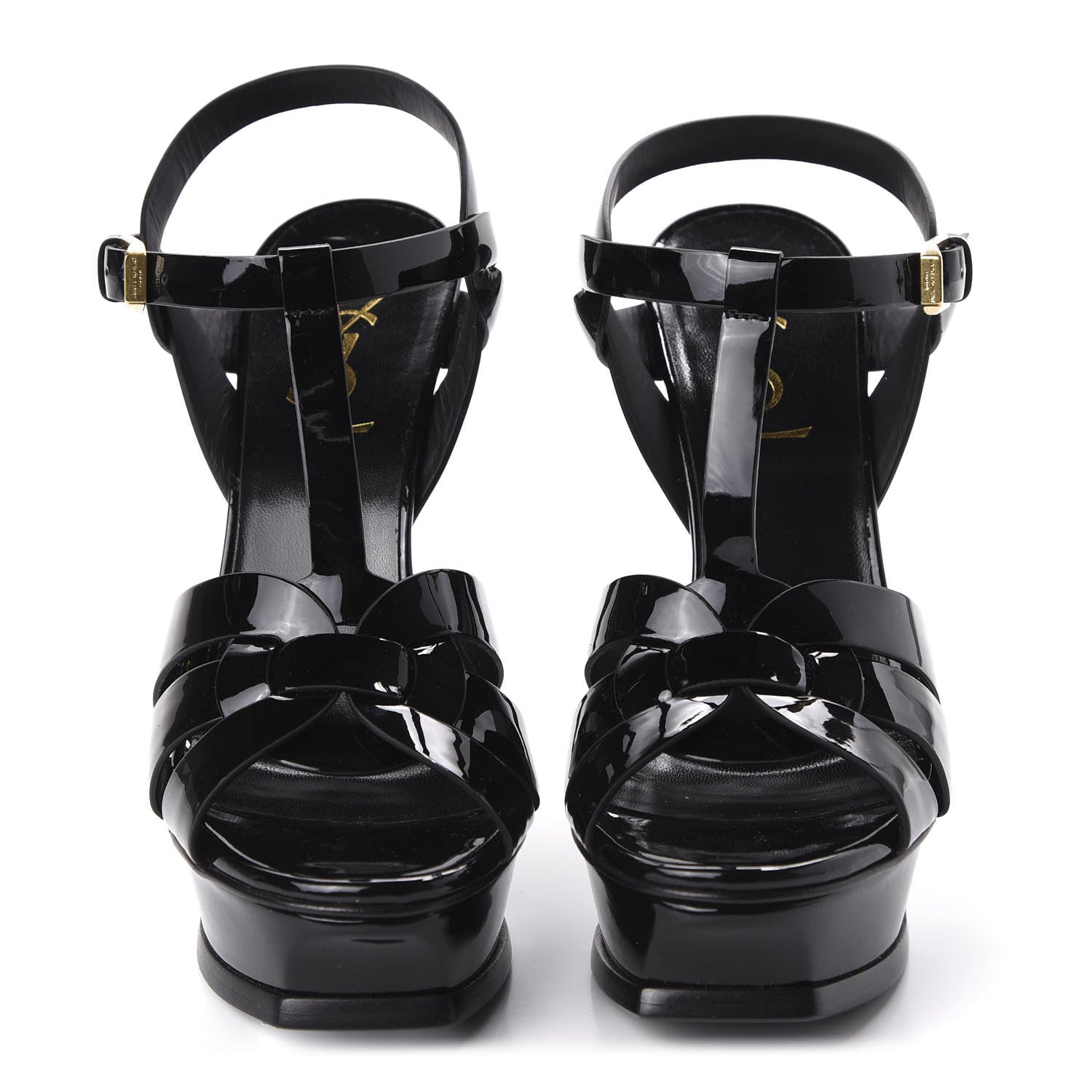 Saint Laurent Patent Tribute 105 Platform Sandals 35.5 Black 2 of 10