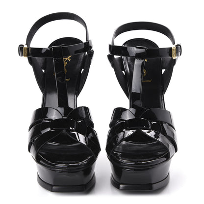 Saint Laurent Patent Tribute 105 Platform Sandals 35.5 Black 2 of 10