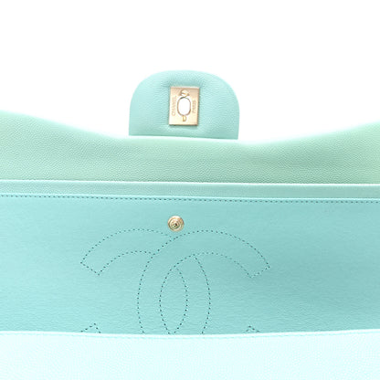 Chanel Caviar Quilted Jumbo Double Flap Light Blue 11 of 13