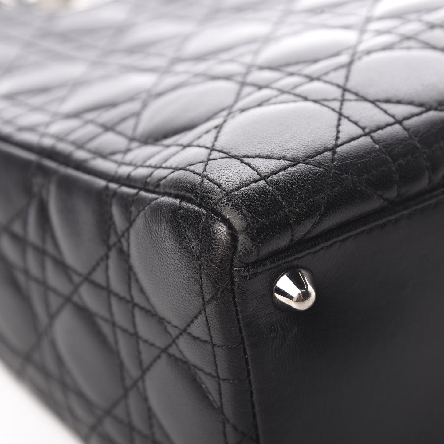 Lambskin Cannage Large Lady Dior Black